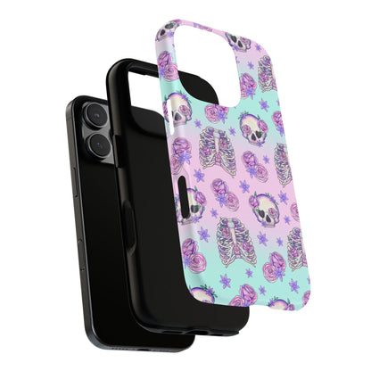 Cute Halloween Phone Case, Tough Phone Cover, Bat and Pumpkin Design, Spooky Tech Gift, Fall Accessories, Halloween Decor