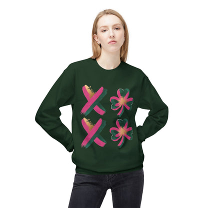 Abstract Shamrock Brush Stroke Crewneck Sweatshirt - Modern St. Patrick's Day Lucky Clover Design