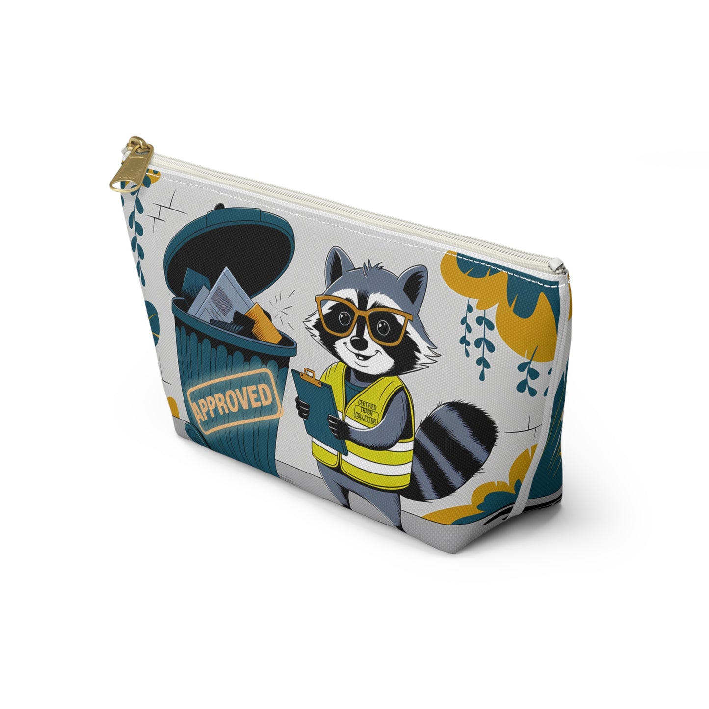 Cute Raccoon Certified Garbage Collector Accessory Pouch