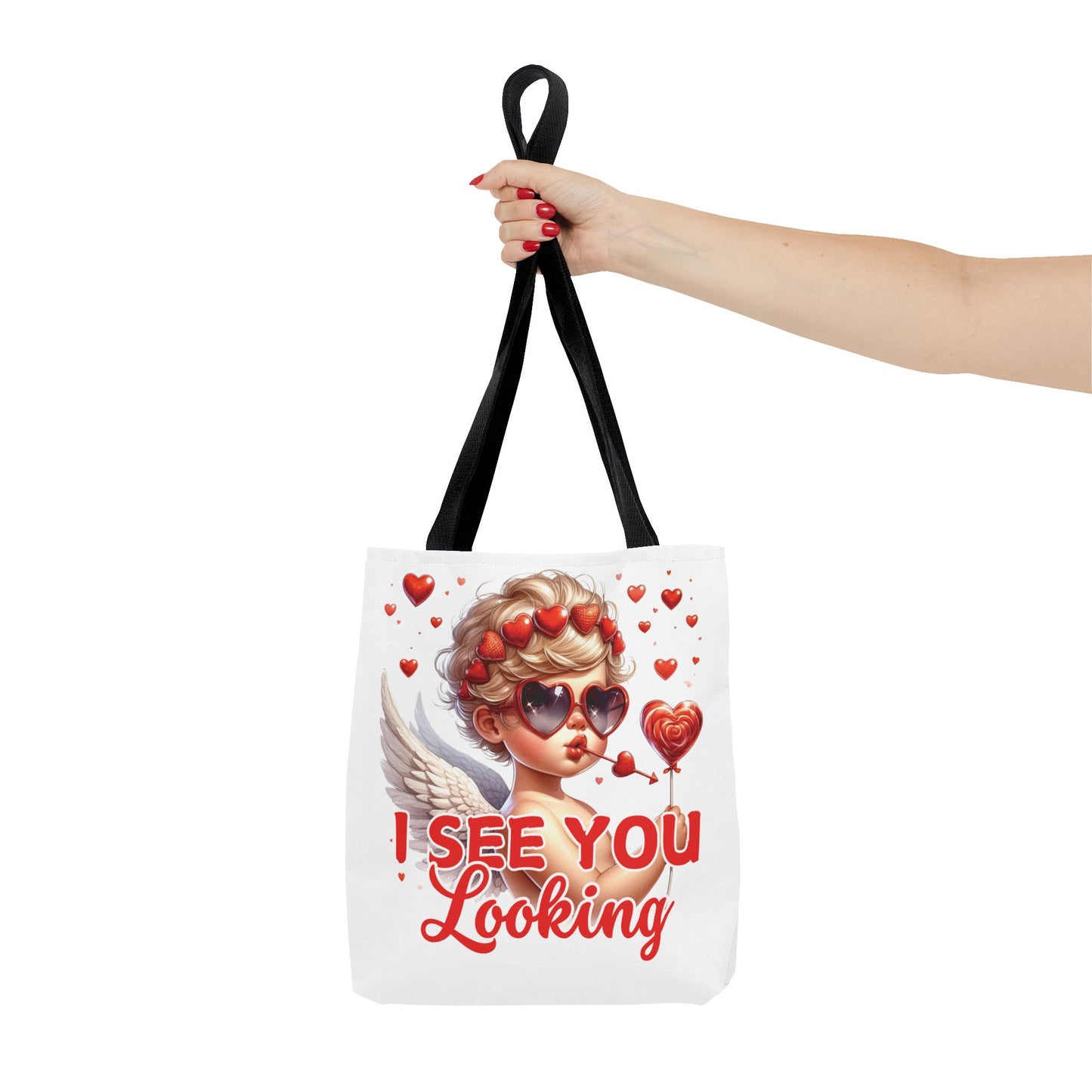 Charming Cupid Tote Bag - "I See You Looking" Design for Valentine's Day