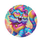 Luna the Rainbow Cat Round Area Rug – Vibrant, Whimsical Home Décor from Imaginaria