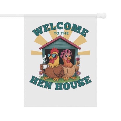 Welcome to the Hen House Garden Flag – Funny Chicken Yard Banner | Farmhouse Outdoor Décor for Chicken Moms & Coop Lovers