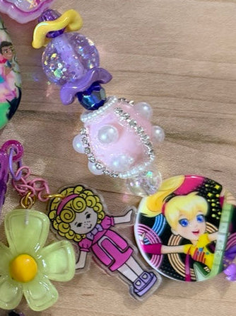 Polly Pocket Cutie Pie Bag Charm with Aqua Heart Compact