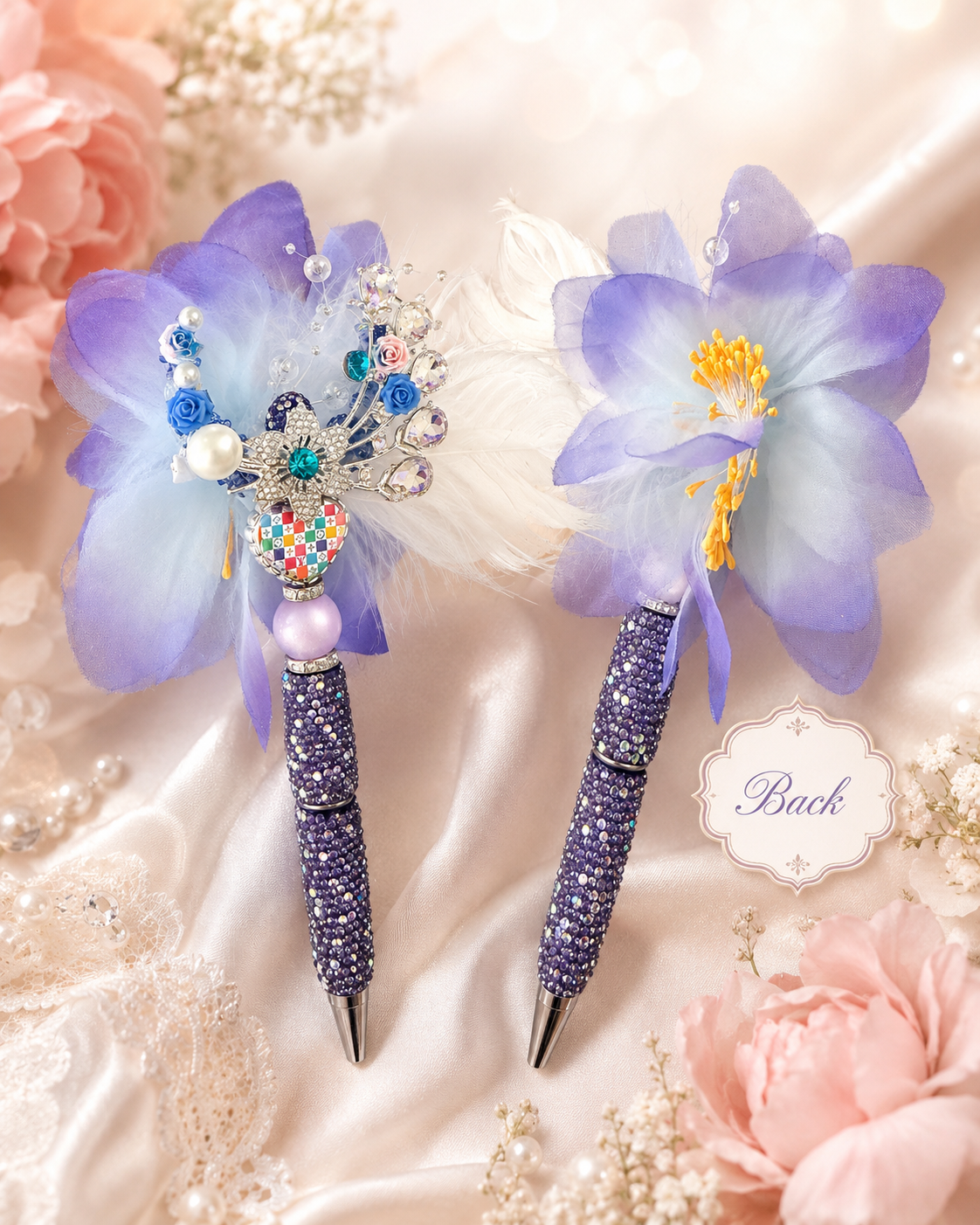 LV Inspired Bling Pens | Luxury Beaded Rhinestone Pens