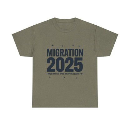 Social Media Migration 2025 Unisex Heavy Cotton Tee - Humorous Design