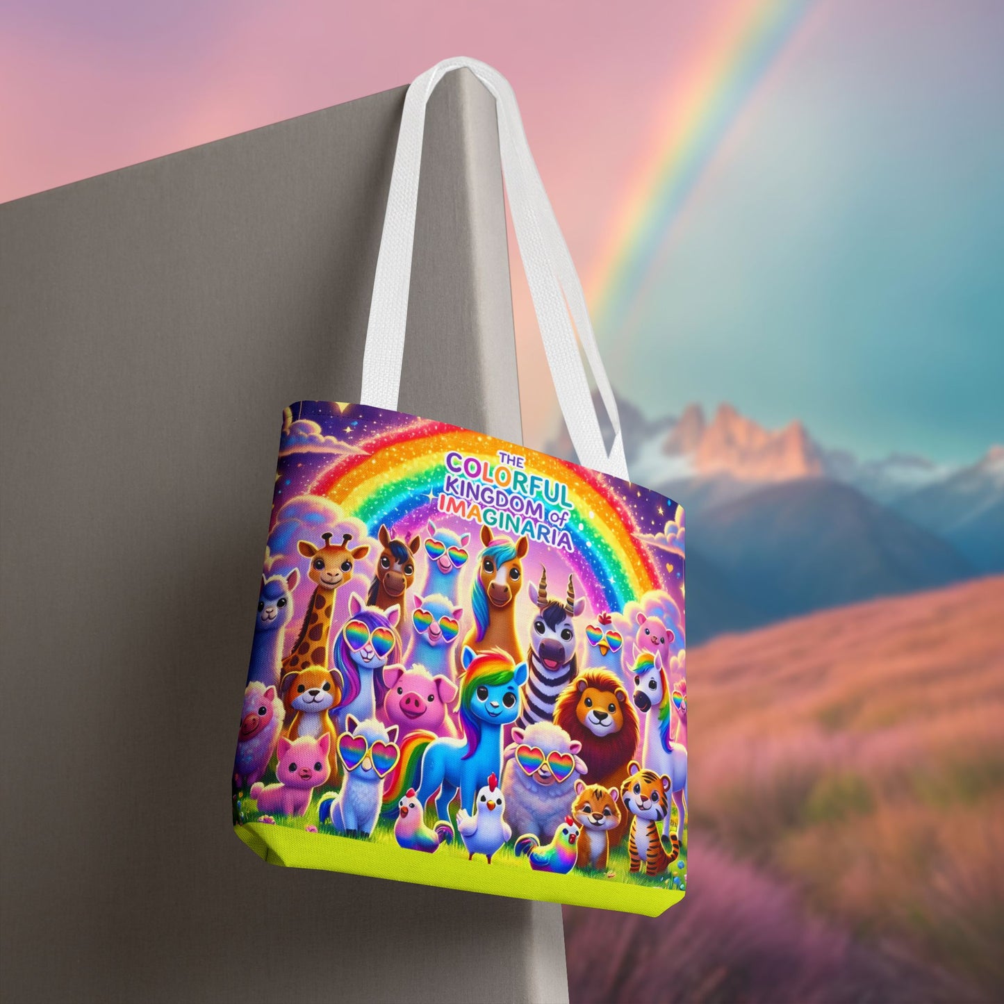 The Colorful Kingdom of Imaginaria Tote Bag – All Characters Design | Storybook Adventure Carry-All