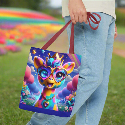 Gemma the Graceful Giraffe Tote Bag – Imaginaria Rainbow Character Bag | Colorful Everyday Adventure Tote