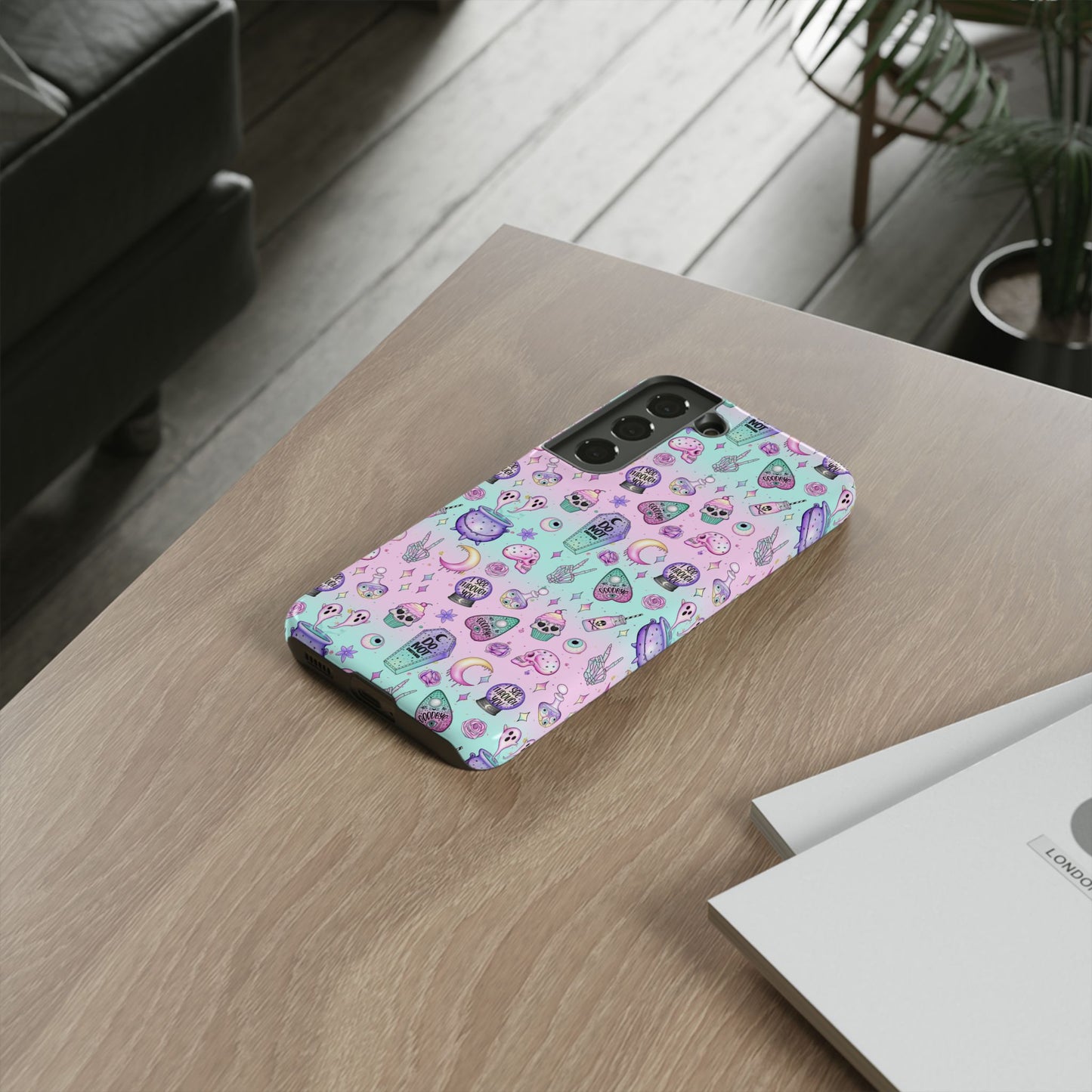 Kawaii Pastel Goth Phone Case – Cute Spooky Ghosts, Skulls & Planchettes – iPhone Case for Alt Girls, Vaporwave Witchcore Aesthetic