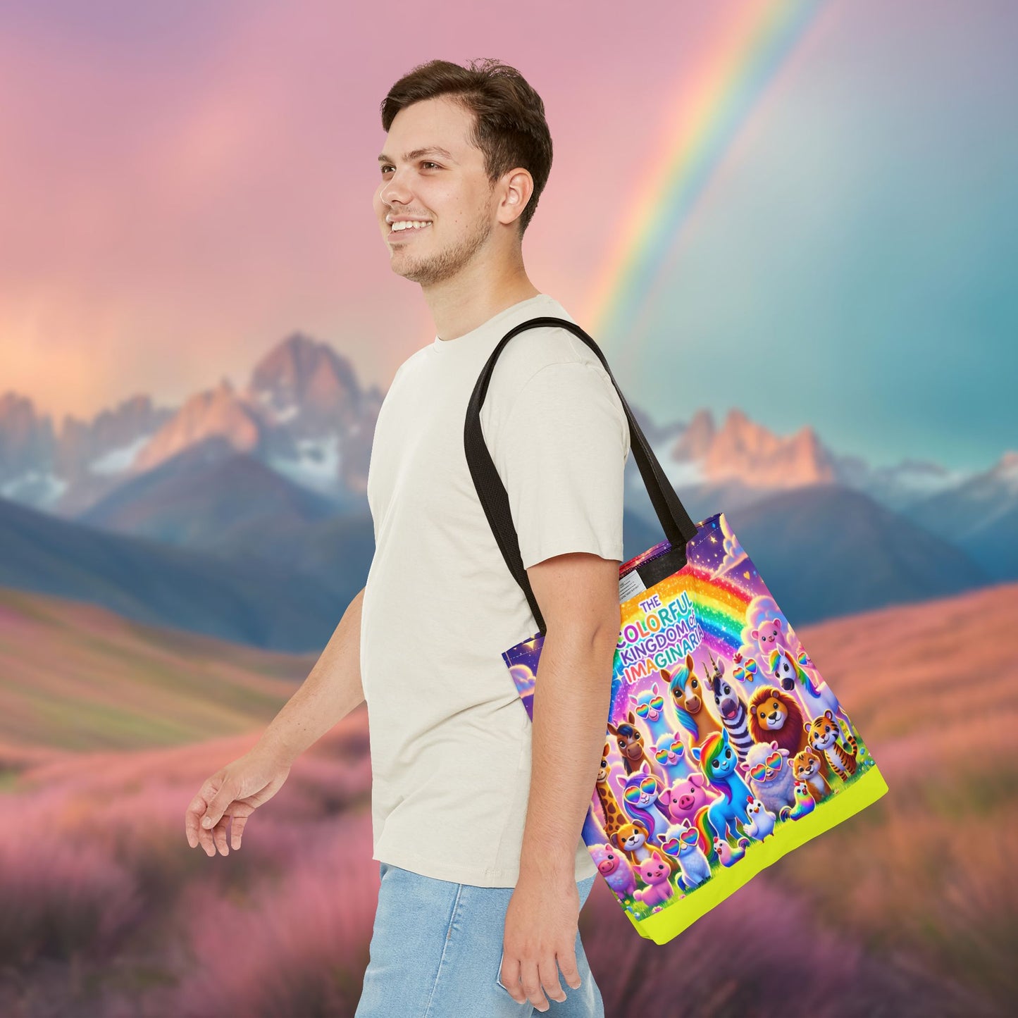 The Colorful Kingdom of Imaginaria Tote Bag – All Characters Design | Storybook Adventure Carry-All