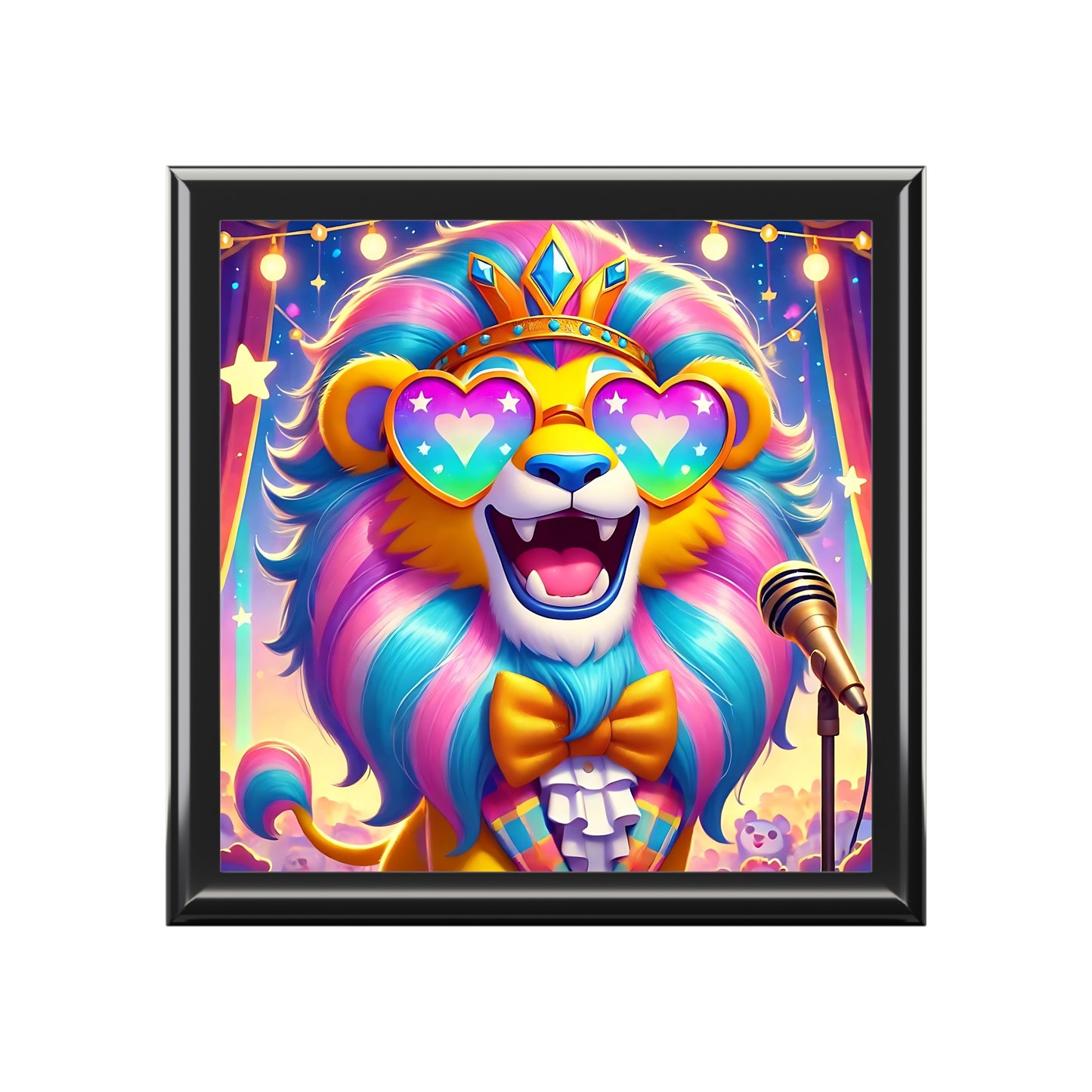 Leo the Luminous Lion Jewelry Box – Imaginaria Bold Character Keepsake Box | Colorful Treasure Storage