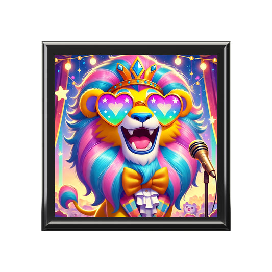 Leo the Luminous Lion Jewelry Box – Imaginaria Bold Character Keepsake Box | Colorful Treasure Storage