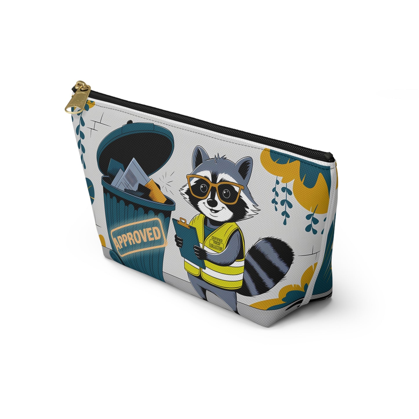 Cute Raccoon Certified Garbage Collector Accessory Pouch