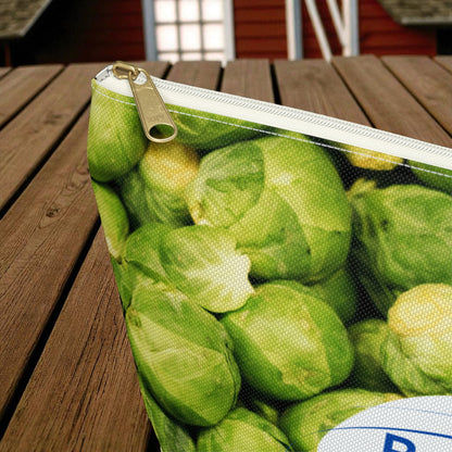 Brussels Sprouts Zipper Pouch, Funny TBottom Cosmetic Bag, Steamable Design, Makeup Bag Gift for Veggie Lovers, Kitchen Queens
