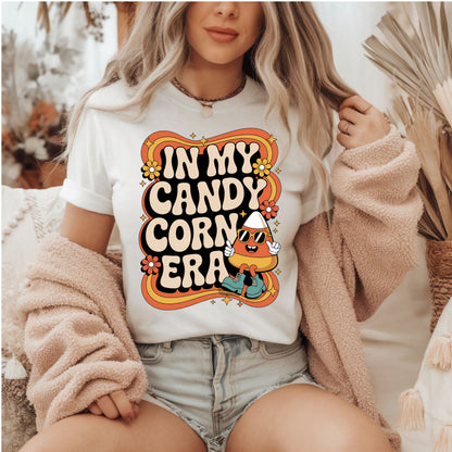In My Candy Corn Era T-Shirt | Retro Fall Halloween Shirt | Cute Candy Corn Graphic Tee for Autumn