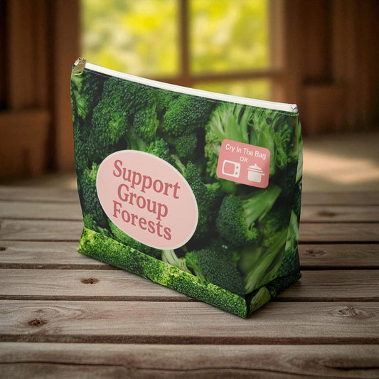 Support Group Forests Broccoli Accessory Pouch | Eco-friendly Makeup Bag, Travel Organizer, Gift for Vegans, Sustainable Lifestyle