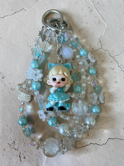 Zoraa Beaded Phone Charm – Pearl Butterfly Bag Charm