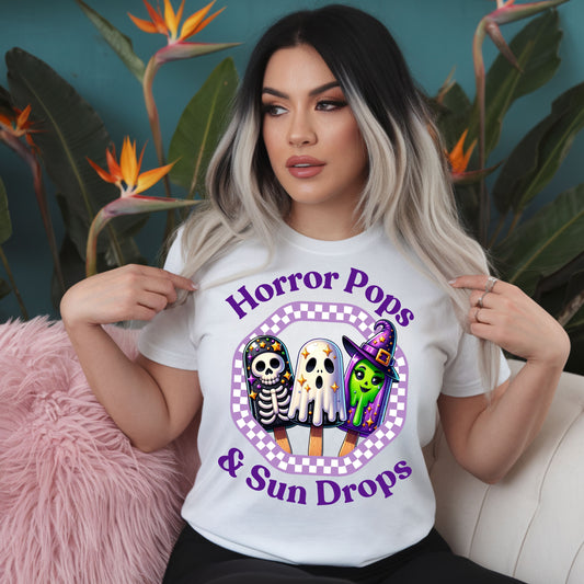 Horror Pops & Sun Drops Tee – Summerween Ice Cream Halloween Shirt