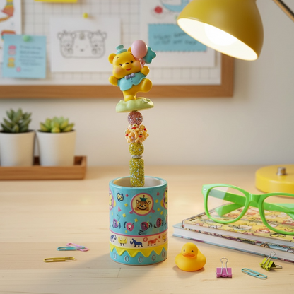 Pastel Bear Balloon Beaded Pen