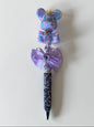 Glitter crown bear beaded pen