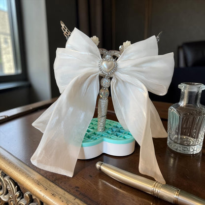 Designer-Inspired Pearl Angel Wing Statement Pen