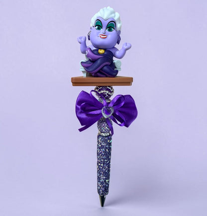 Villain-Inspired Rhinestone Beaded Pens – Glam Fantasy Pen Set with Bow Accents