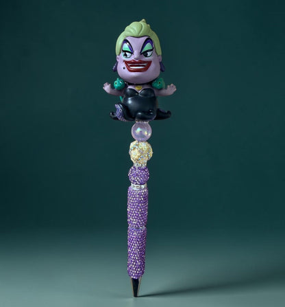Villain-Inspired Rhinestone Beaded Pens – Glam Fantasy Pen Set with Bow Accents