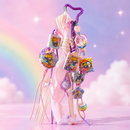 Rainbow Brite Pastel Ribbon Bag Charm Keychain