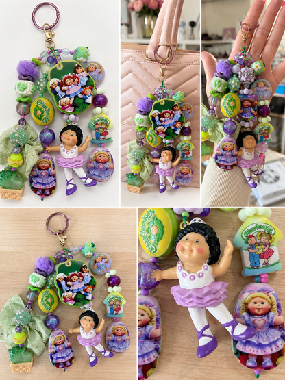 Cabbage Patch Kids Ballerina Bag Charm with Pastel Bow & Handmade Beads