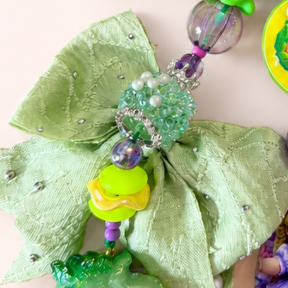 Cabbage Patch Kids Ballerina Bag Charm with Pastel Bow & Handmade Beads
