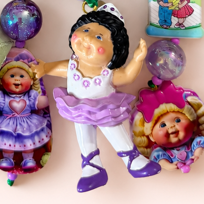 Cabbage Patch Kids Ballerina Bag Charm with Pastel Bow & Handmade Beads