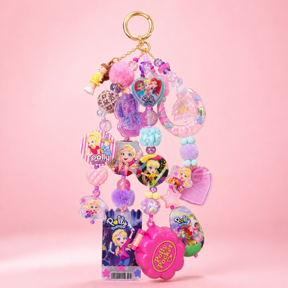Polly Pocket Nostalgia Purse Charm with Mini Compact & Beads