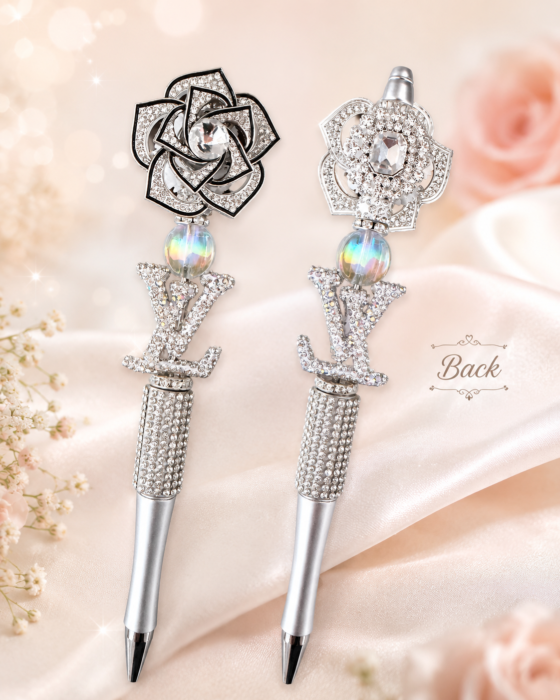 LV Inspired Bling Pens | Luxury Beaded Rhinestone Pens