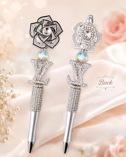 LV Inspired Bling Pens | Luxury Beaded Rhinestone Pens