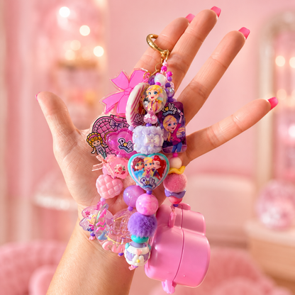 Polly Pocket XOXO Purse Charm with Heart Compact & Beads