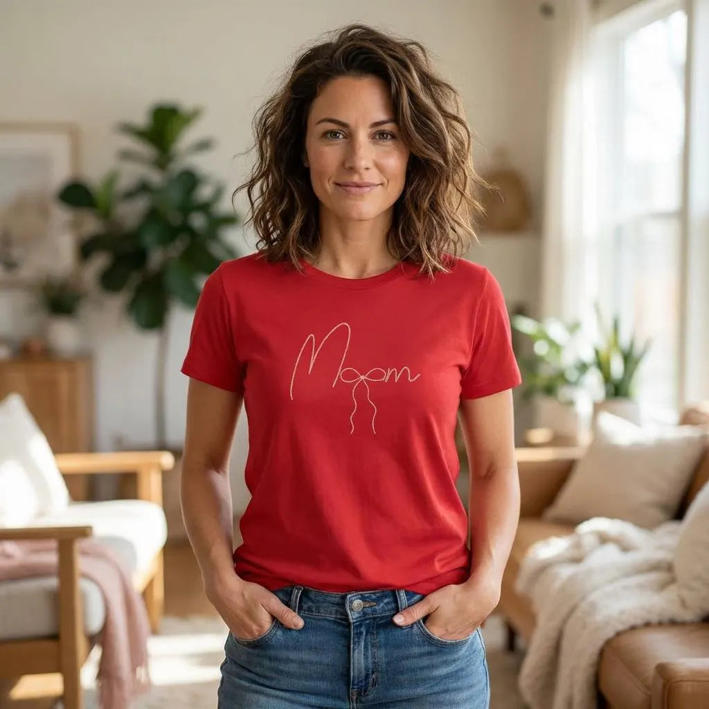 Coquette Pearl Mom T-Shirt | minimalist mom tee