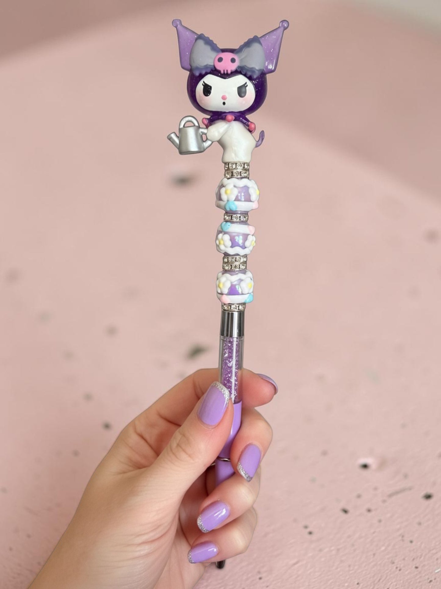 Kuromi Inspired Beaded Pens – Rhinestone Character Pens with Variants