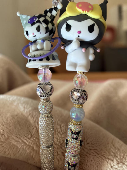 Kuromi Inspired Beaded Pens – Rhinestone Character Pens with Variants