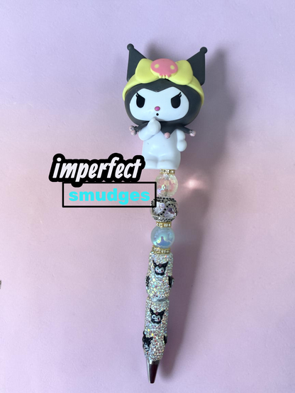 Kuromi Inspired Beaded Pens – Rhinestone Character Pens with Variants