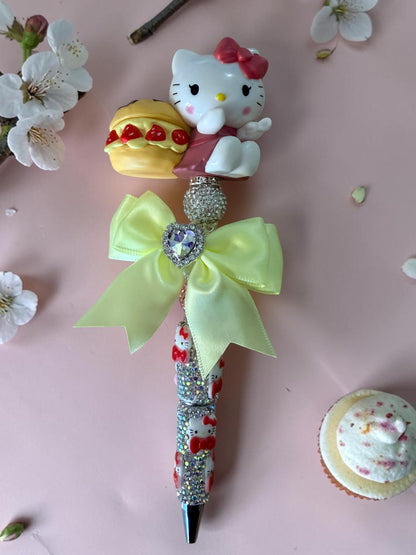 Glam Kitty Beaded Pens – Handmade Rhinestone Character Pens