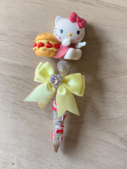 Glam Kitty Beaded Pens – Handmade Rhinestone Character Pens