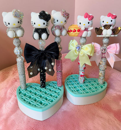 Glam Kitty Beaded Pens – Handmade Rhinestone Character Pens
