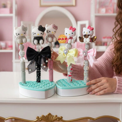 Glam Kitty Beaded Pens – Handmade Rhinestone Character Pens