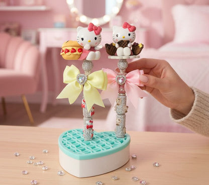 Glam Kitty Beaded Pens – Handmade Rhinestone Character Pens