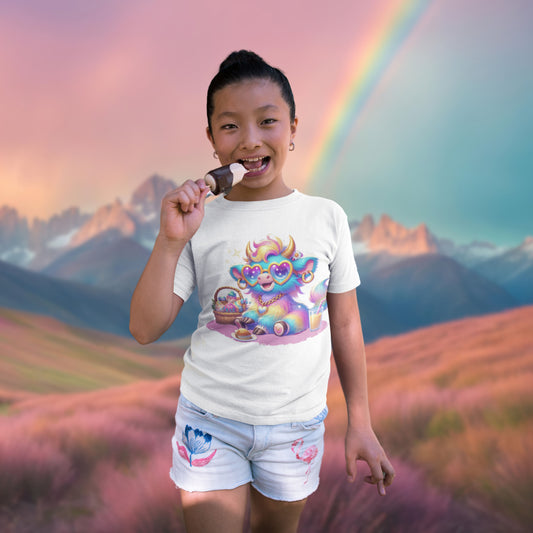 Carlos the Caring Cow Youth T-Shirt – Double-Sided Imaginaria Tee for Kids