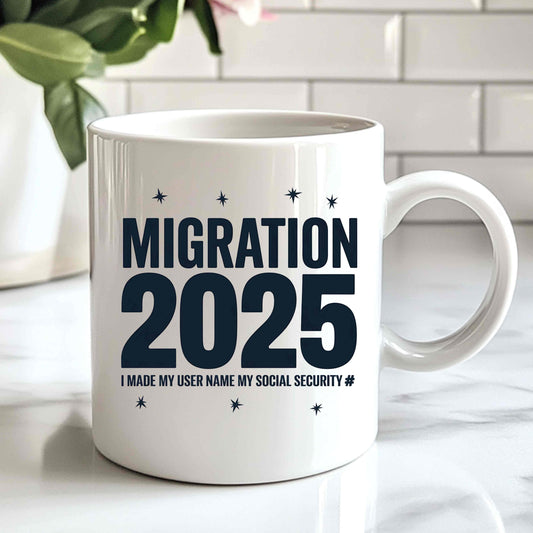 Custom Ceramic Mug - 2025 Social Media Ban Migration Design