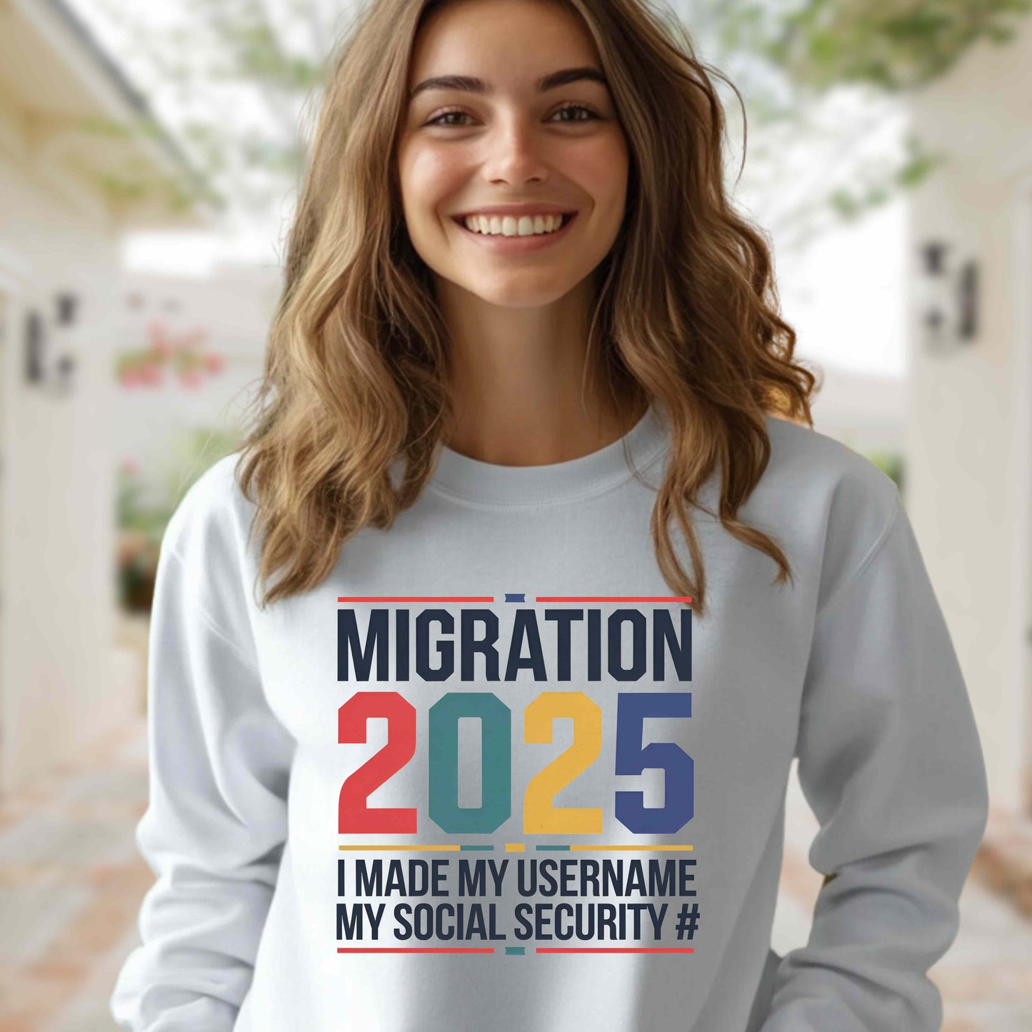 Migration 2025 Long Sleeve Tee - I Made My Username My Social Security # - Unisex Cotton Top