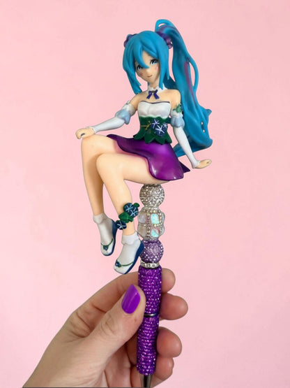 Anime Inspired Beaded Pens – Glam Character Rhinestone Pens