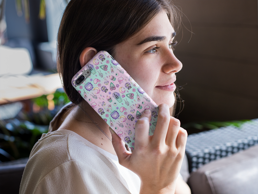 Kawaii Pastel Goth Phone Case – Cute Spooky Ghosts, Skulls & Planchettes – iPhone Case for Alt Girls, Vaporwave Witchcore Aesthetic