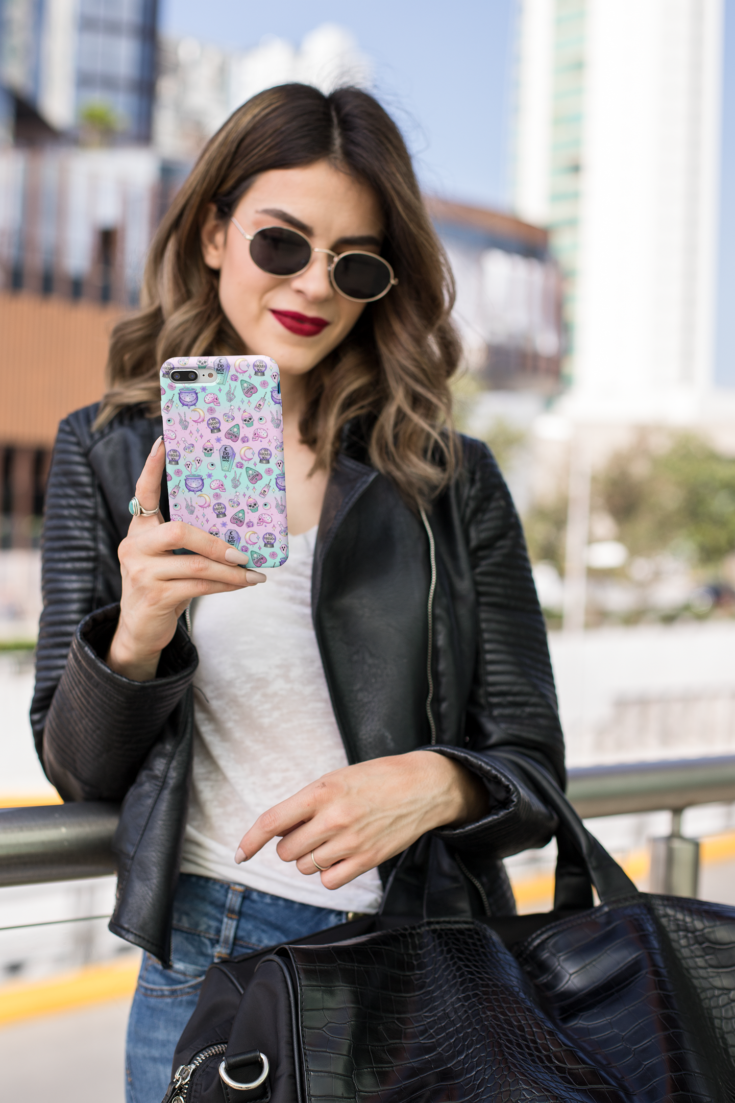 Kawaii Pastel Goth Phone Case – Cute Spooky Ghosts, Skulls & Planchettes – iPhone Case for Alt Girls, Vaporwave Witchcore Aesthetic