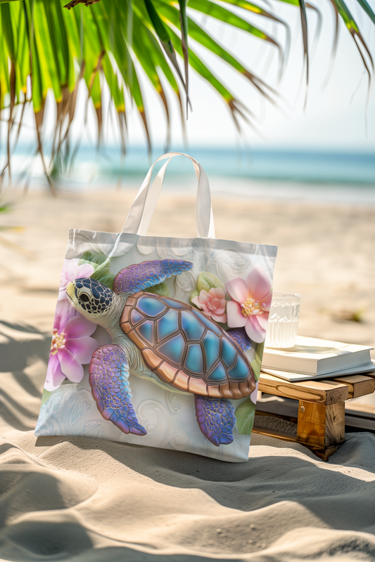 Whimsical Sea Turtle Tote Bag